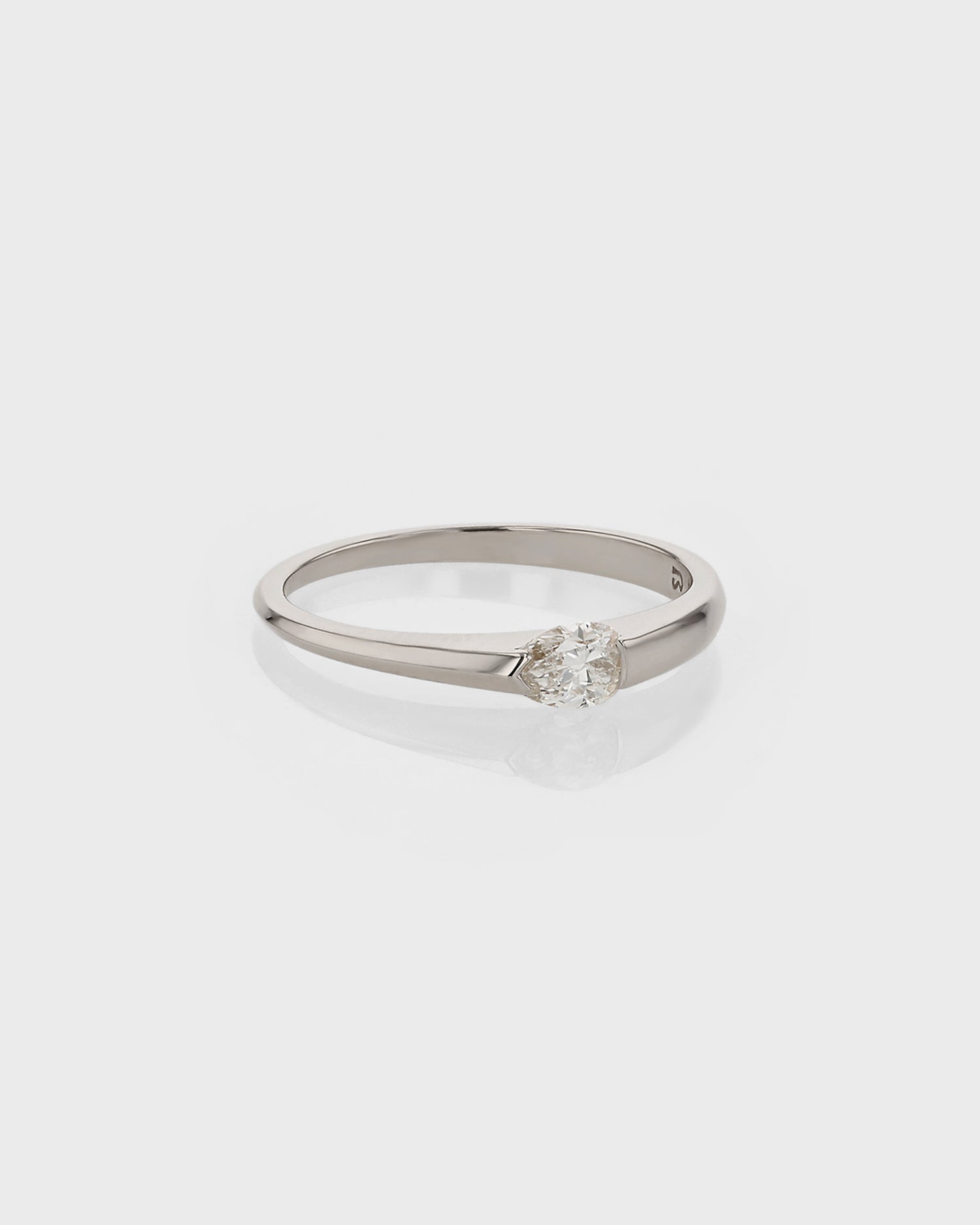 0.55 CT Pear Lab Grown Diamond Solitaire Wedding Band