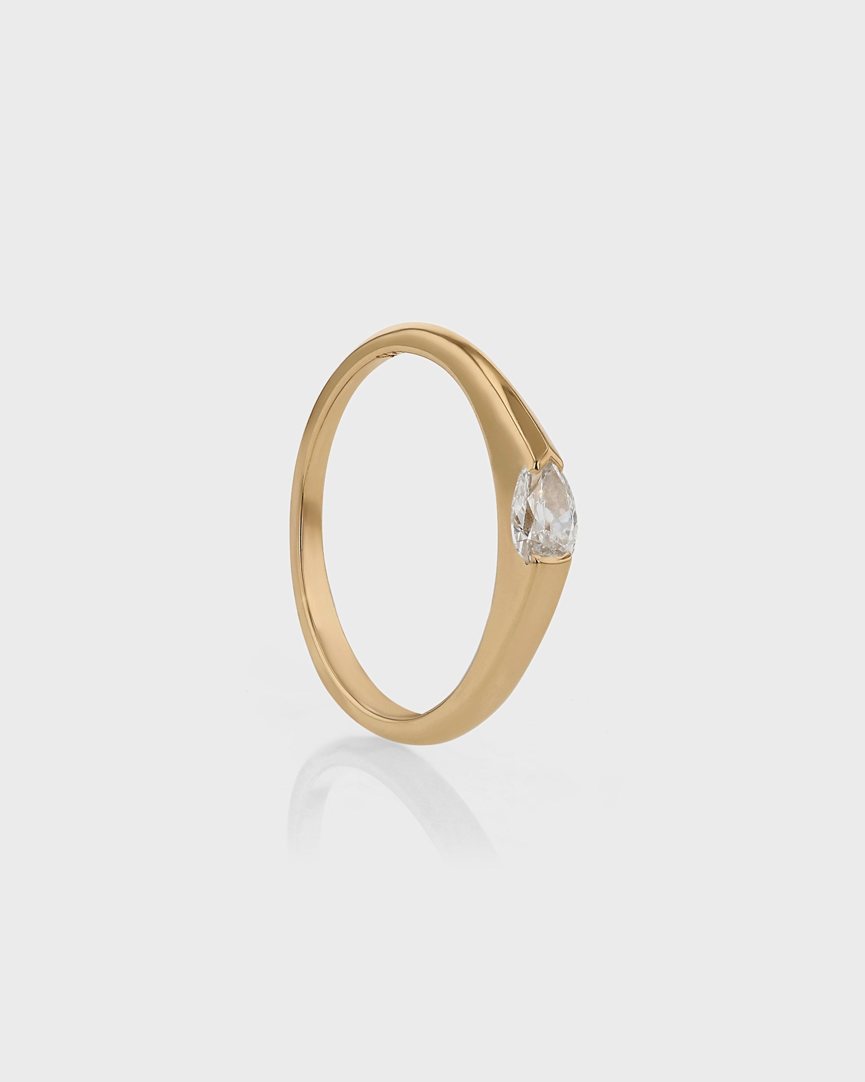 0.55 CT Pear Lab Grown Diamond Solitaire Wedding Band