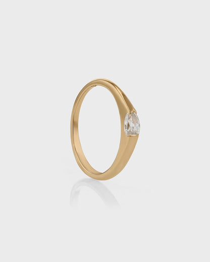 0.55 CT Pear Lab Grown Diamond Solitaire Wedding Band 4