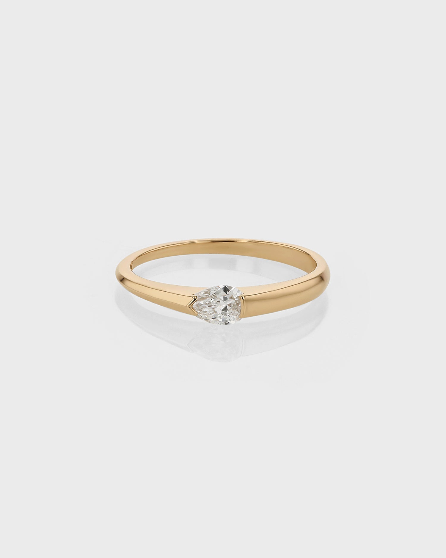 0.55 CT Pear Lab Grown Diamond Solitaire Wedding Band 1