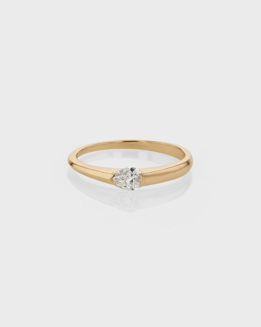 0.55 CT Pear Lab Grown Diamond Solitaire Wedding Band