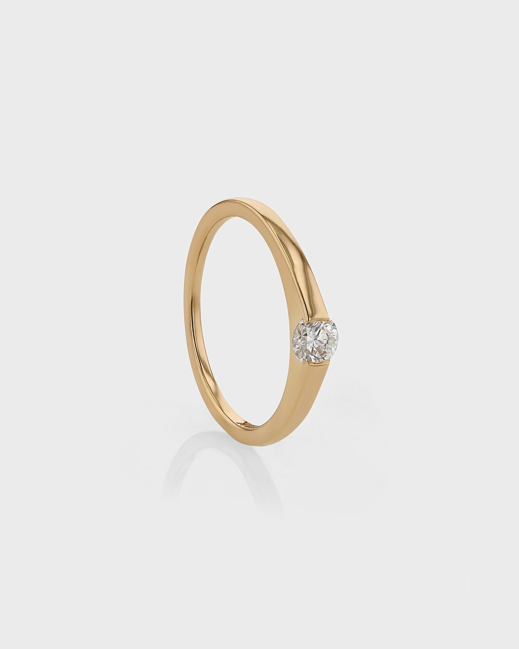 0.50 CT Round Lab Grown Diamond Solitaire Gold Engagement Ring