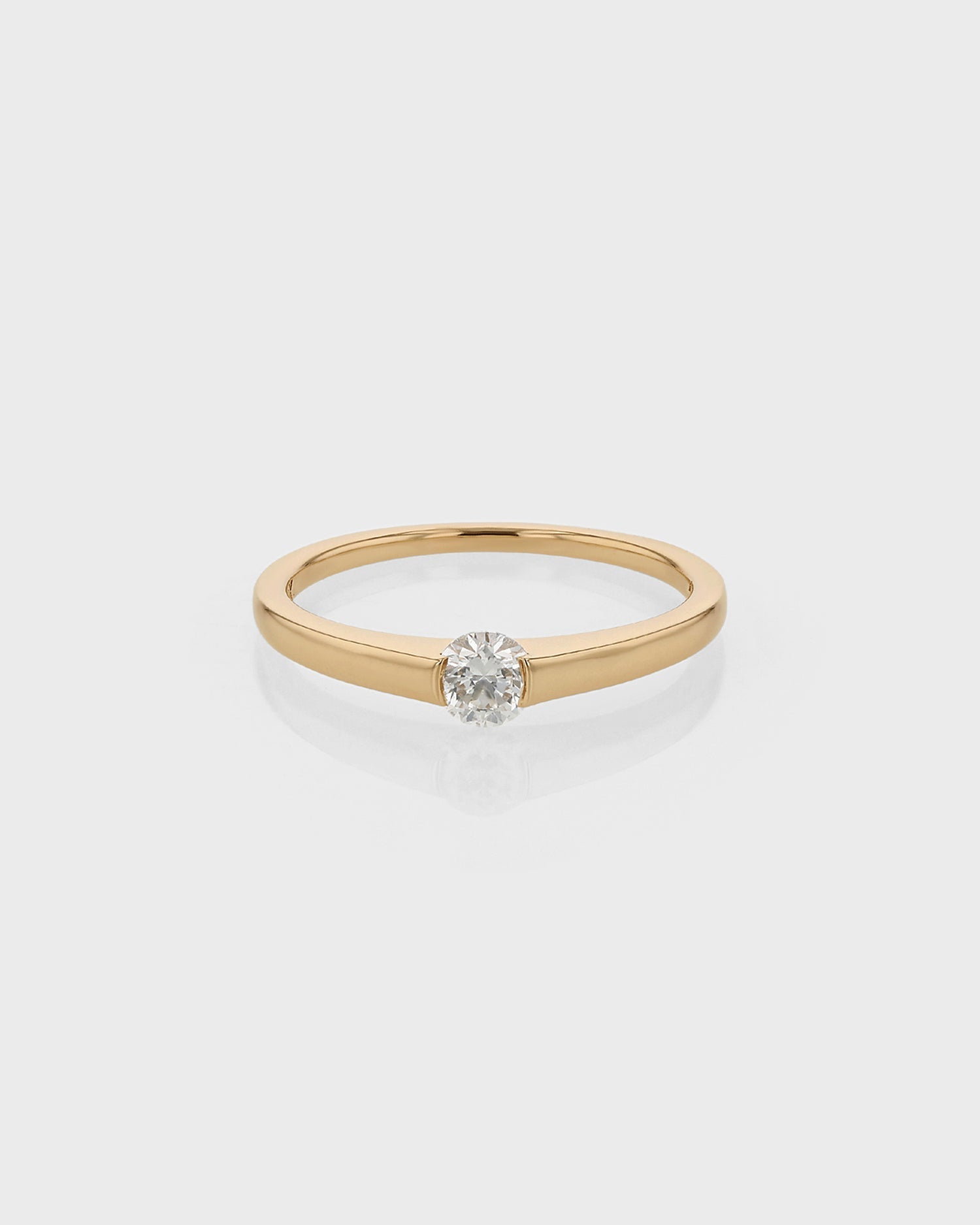 0.50 CT Round Lab Grown Diamond Solitaire Gold Engagement Ring