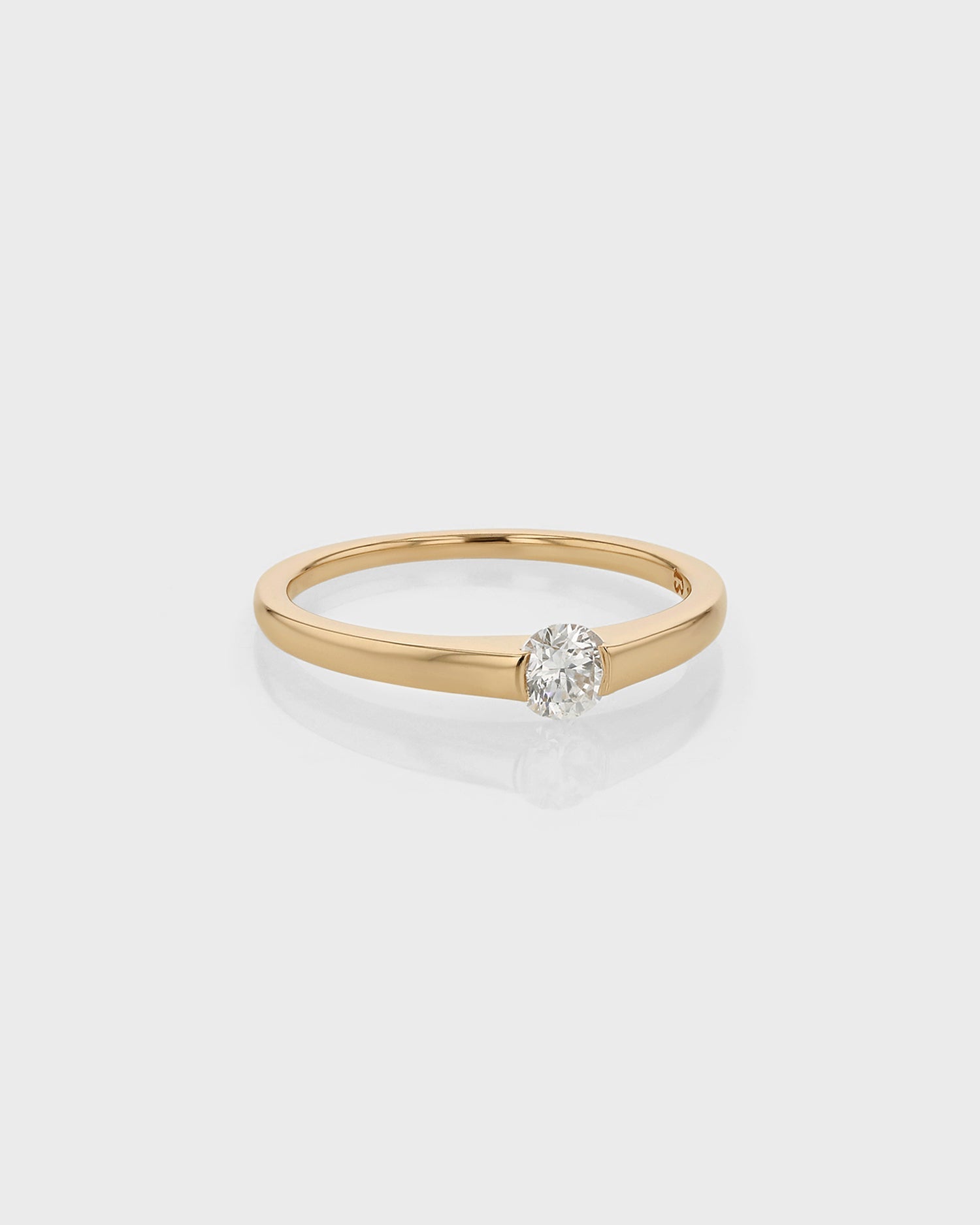 0.50 CT Round Lab Grown Diamond Solitaire Gold Engagement Ring