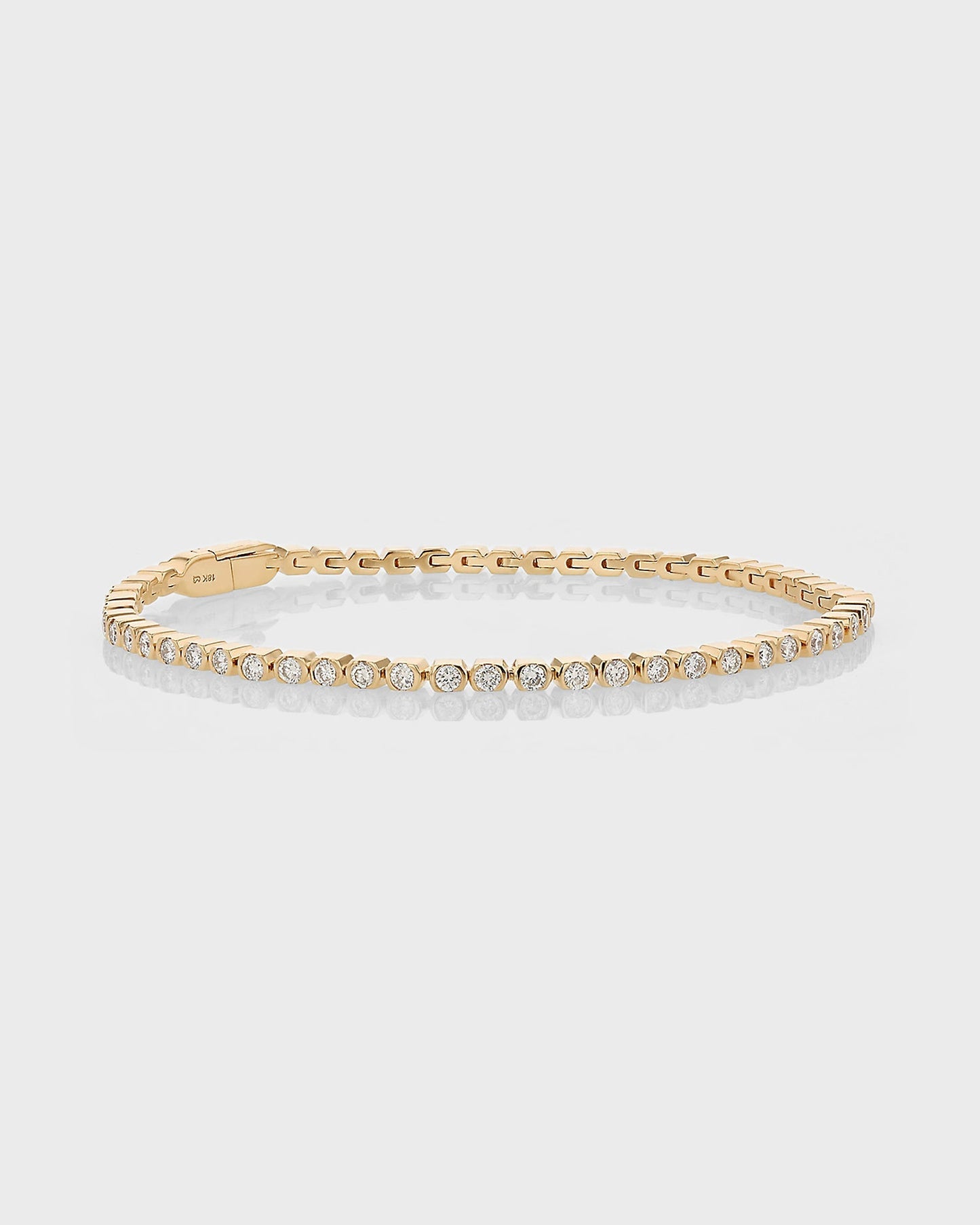 1 TCW Round Lab-Grown Diamond Tennis Bracelet in Gold 1