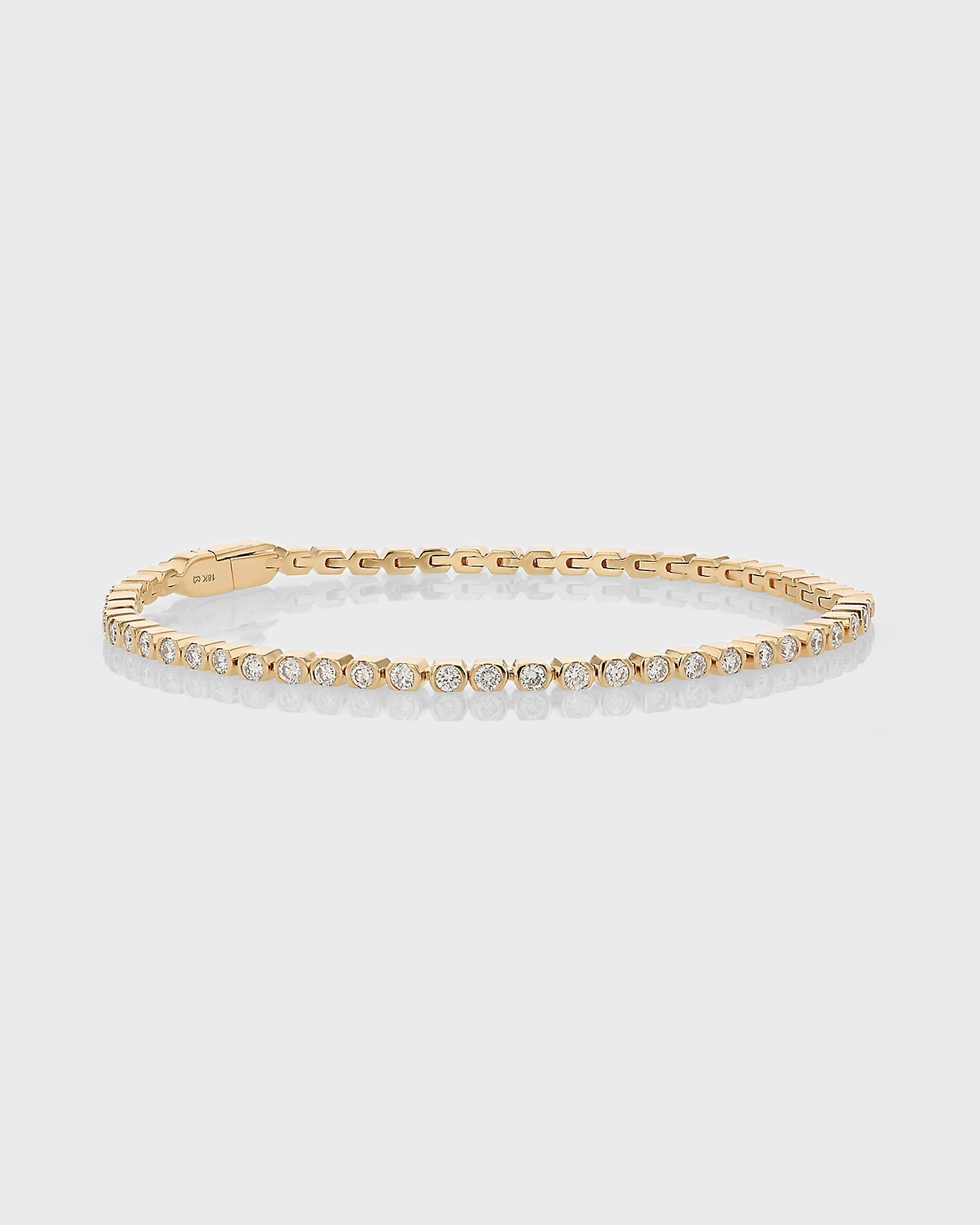 1 TCW Round Lab-Grown Diamond Tennis Bracelet in Gold 1