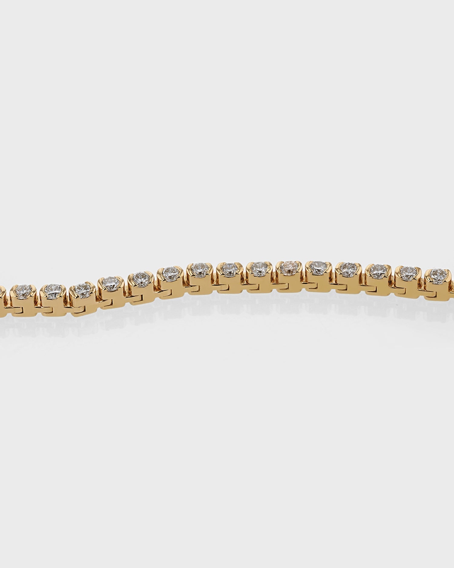 Radiant 3.0 TCW Round Cut Tennis Necklace in Gold