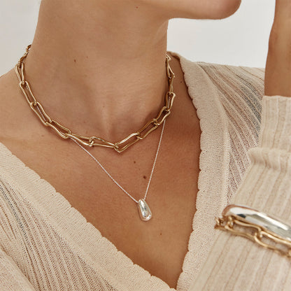 Golden Luxe Paperclip Link Necklace 4