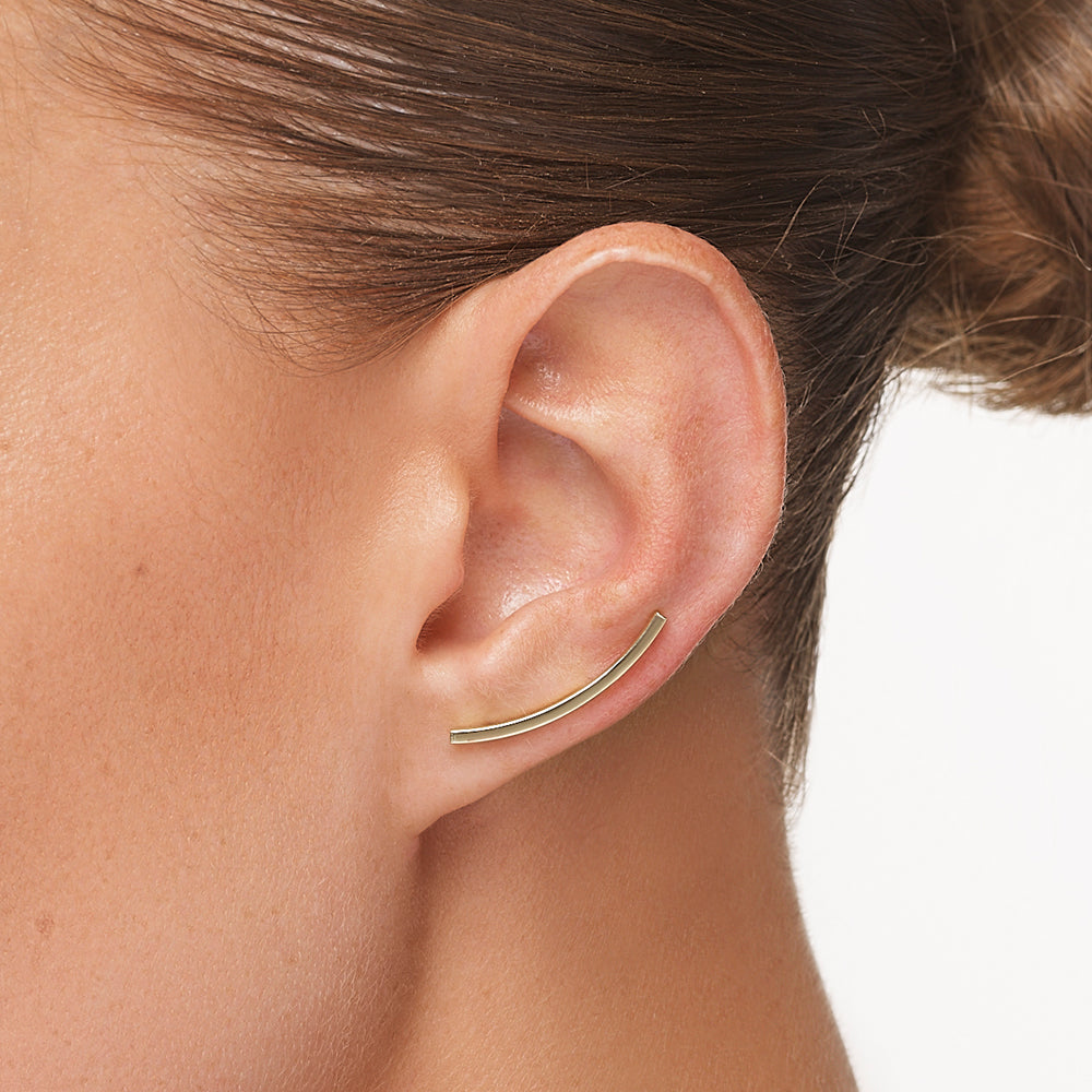 Plain Curve Climber Earrings 4