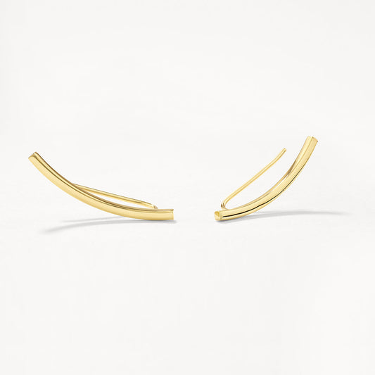 Plain Curve Climber Earrings