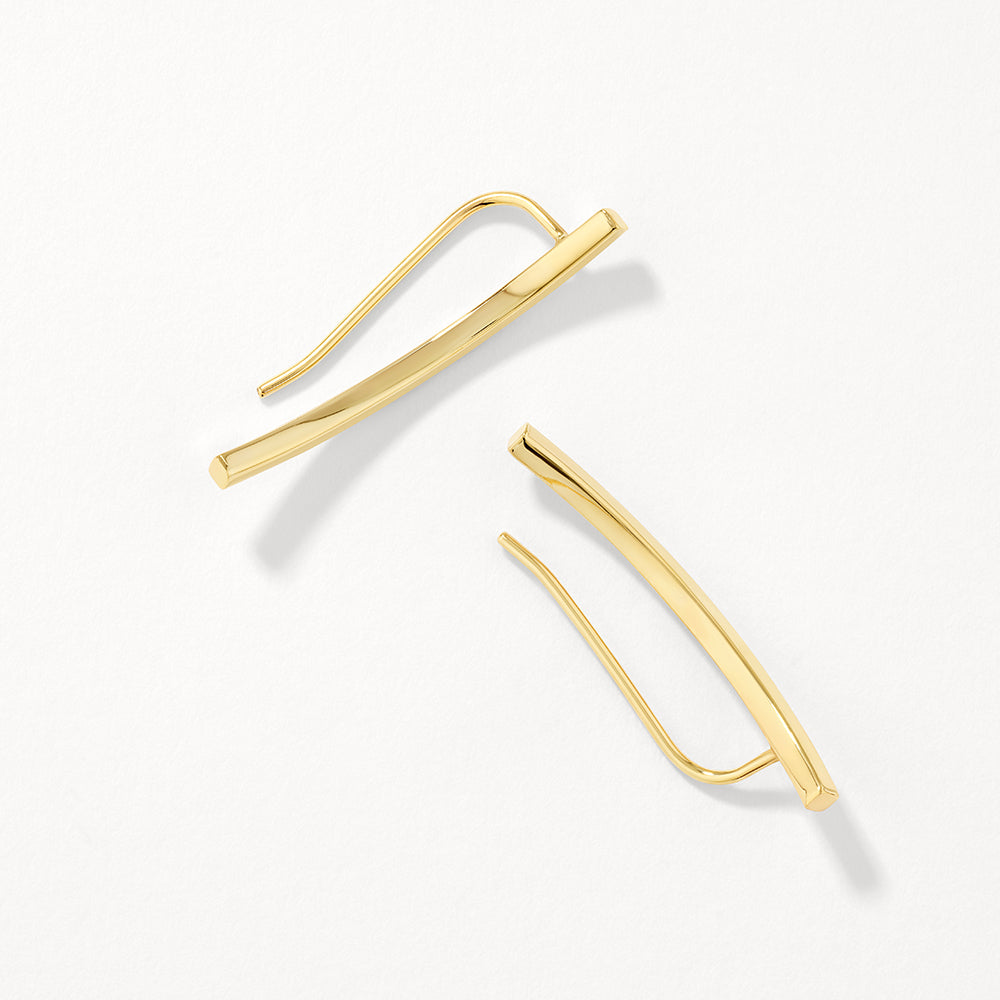 Plain Curve Climber Earrings