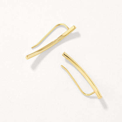 Plain Curve Climber Earrings 5