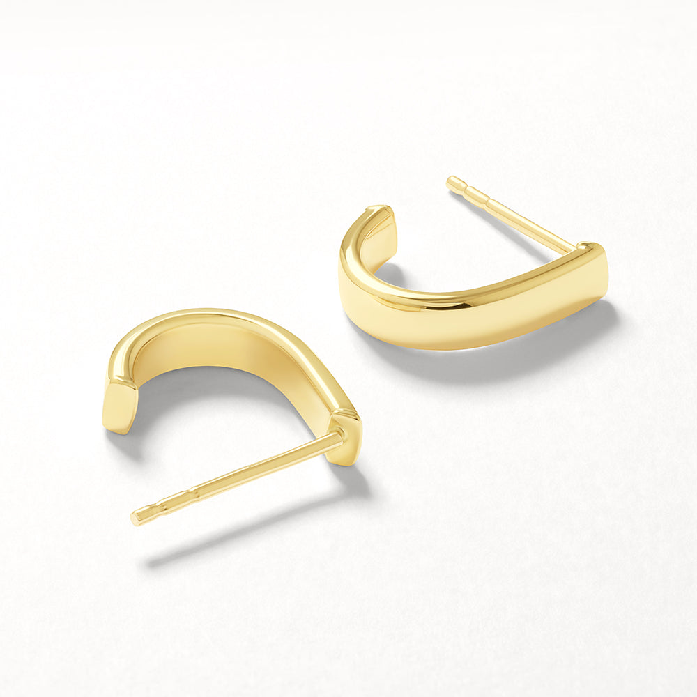 Plain Half Open Huggie Earrings