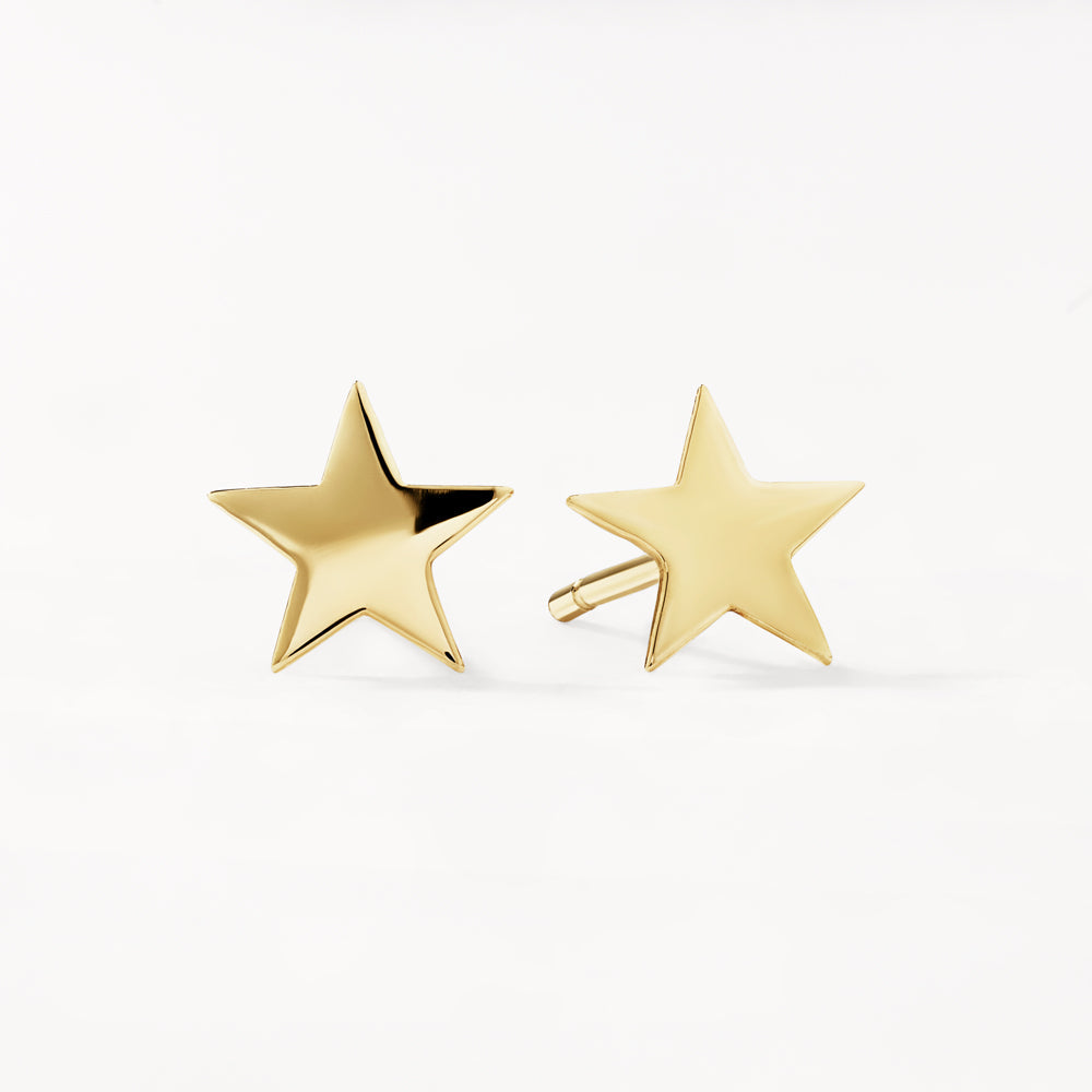 Plain Star Stud Earrings