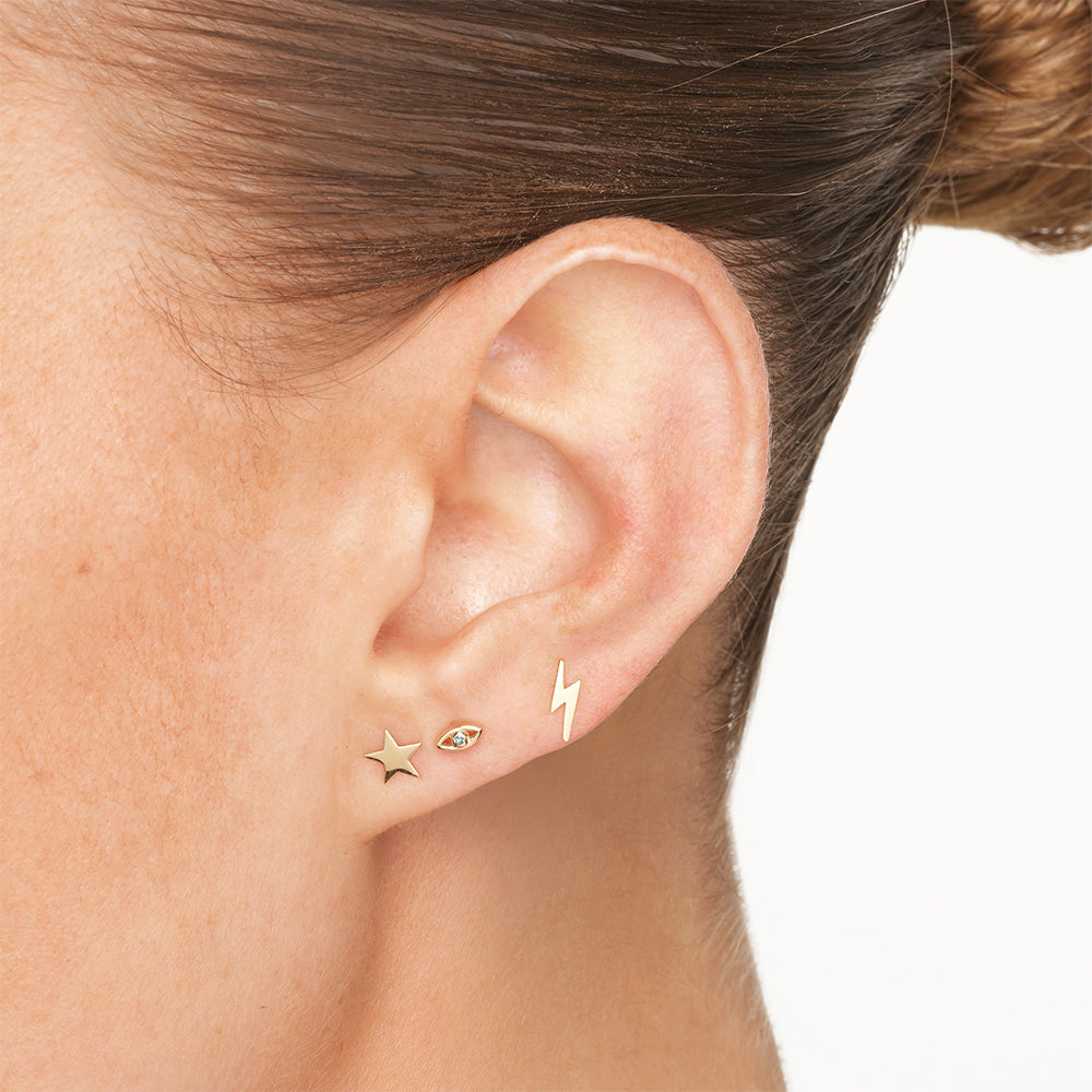 Plain Star Stud Earrings