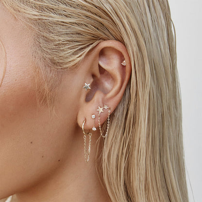 Plain Star Stud Earrings 4