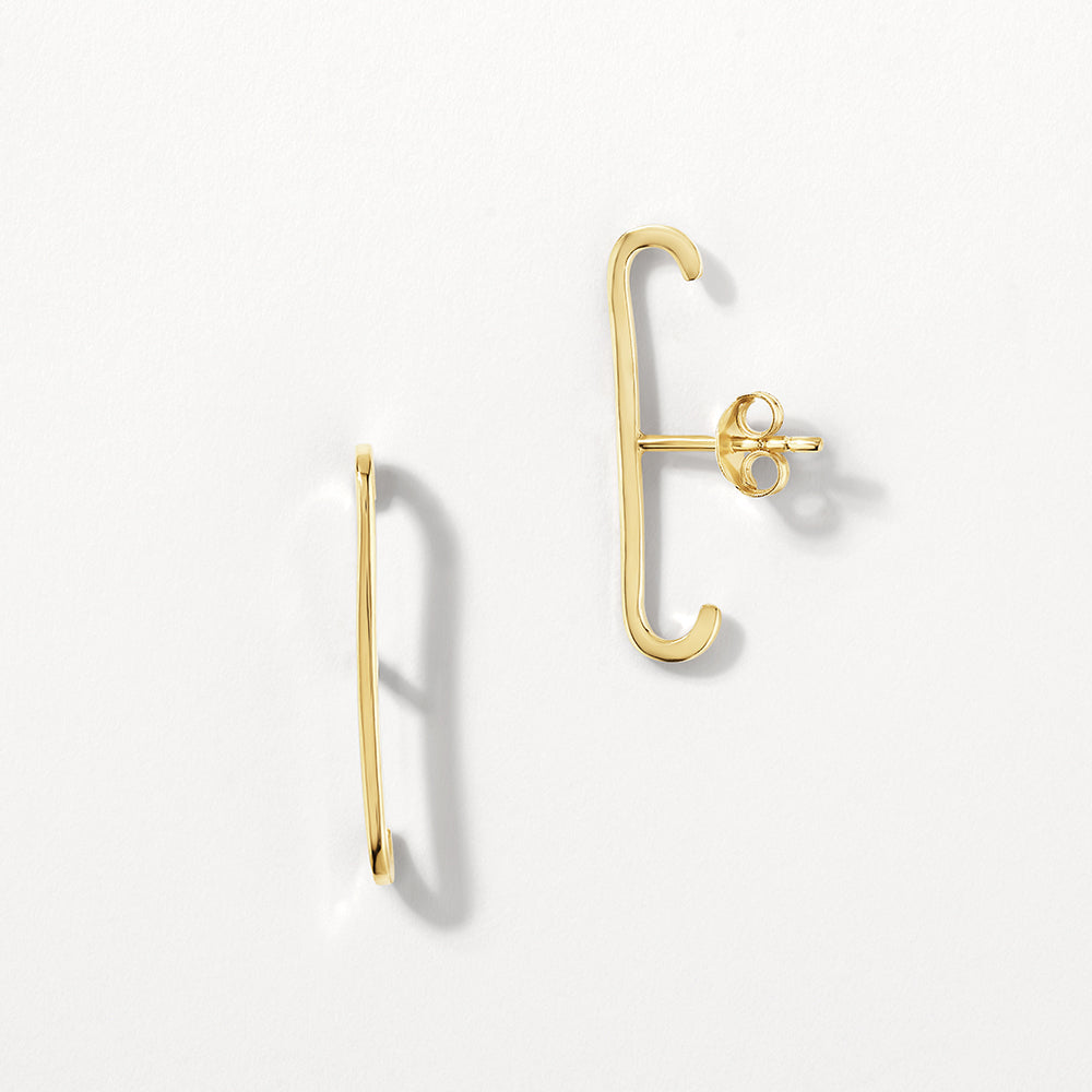 Plain Suspender Cuff Stud Earrings