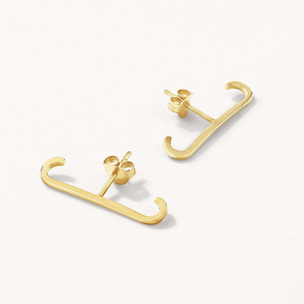 Plain Suspender Cuff Stud Earrings