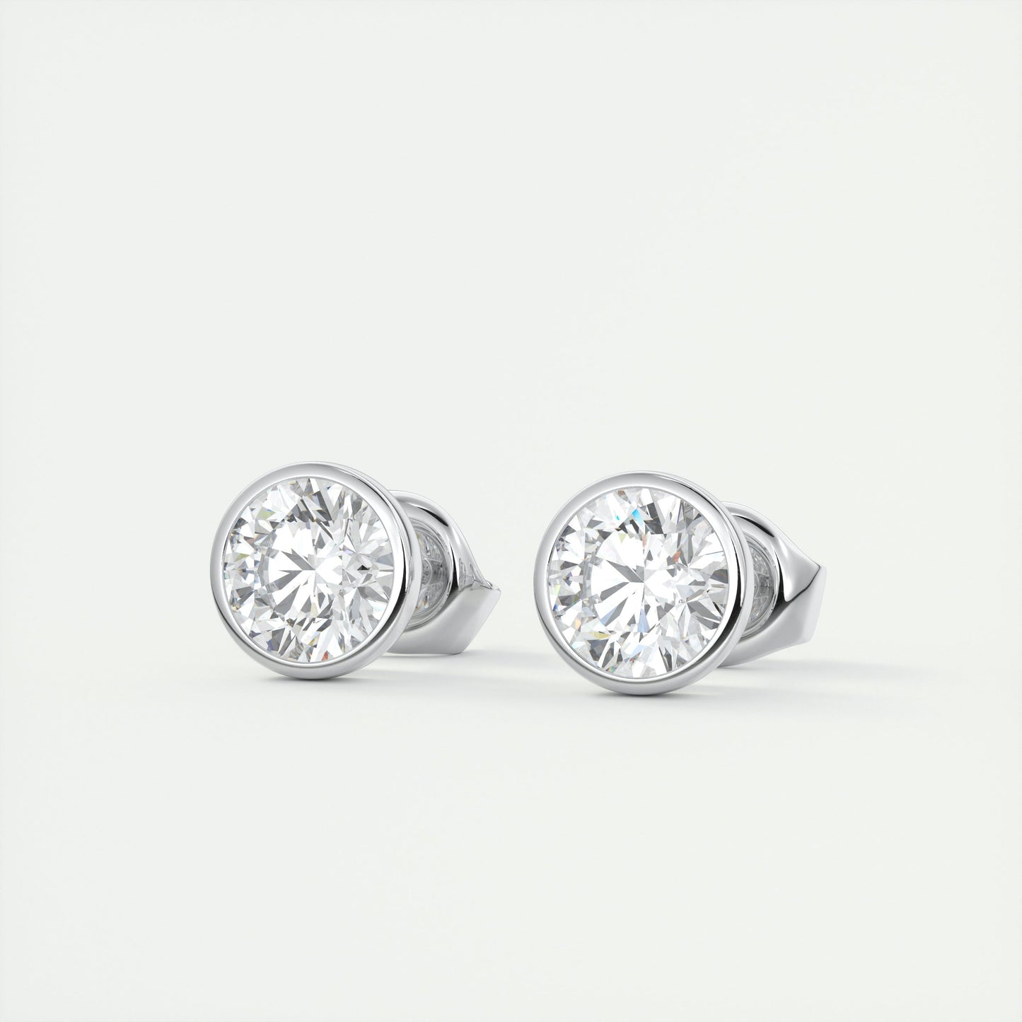 1.0 TCW Round Lab Grown Diamond Solitaire Studs 1