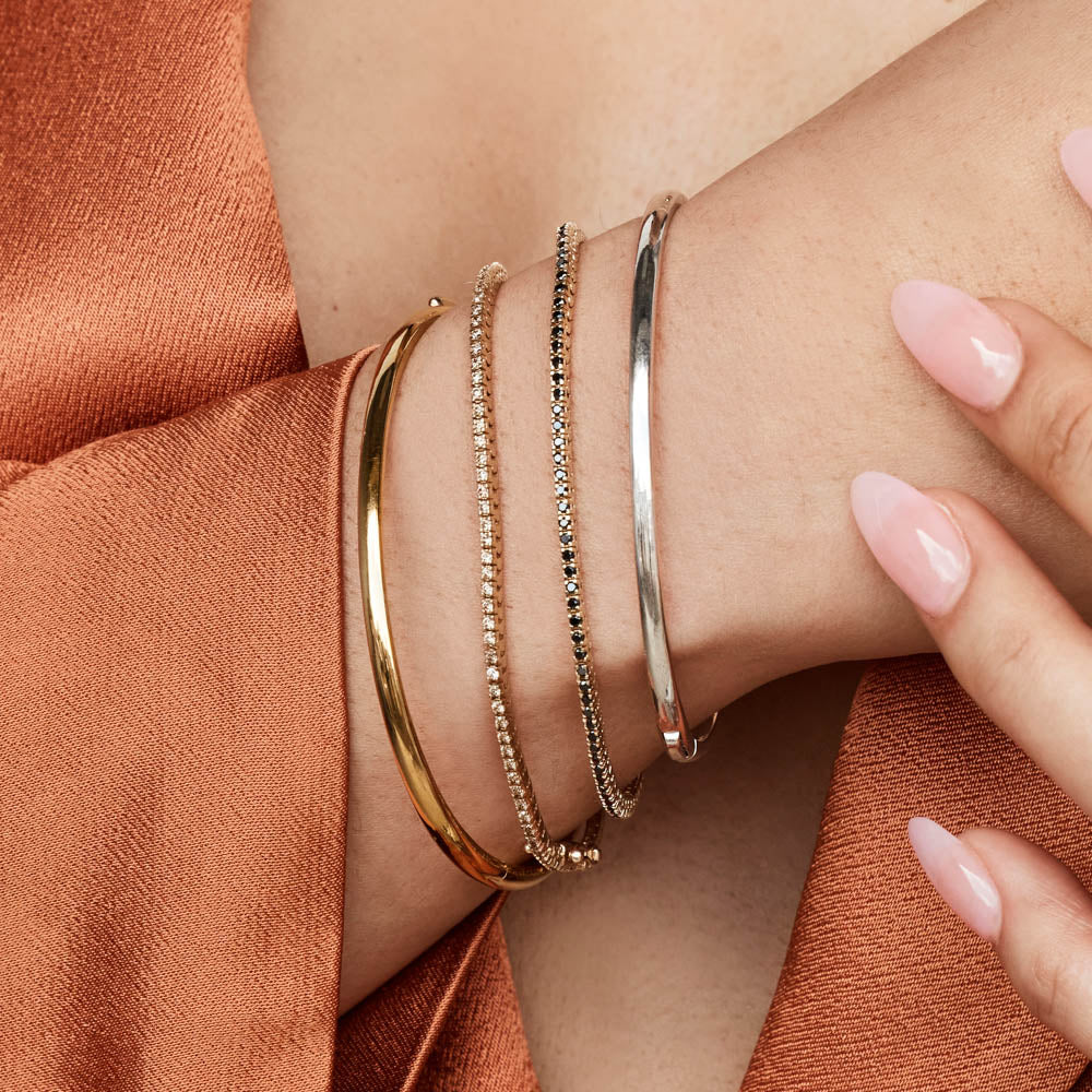 Polished Plain Bangle Bracelets 5