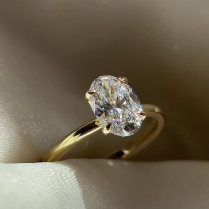 Solitaire- 1.5 CT Oval Moissanite Engagement Ring