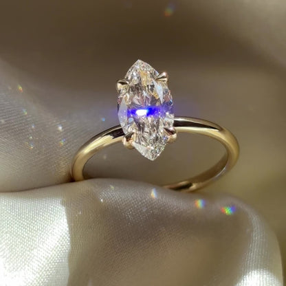 Solitaire Style-Marquise Lab Grown Diamond Engagement Ring