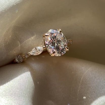 Pave-Oval Lab Grown Diamond Engagement Ring