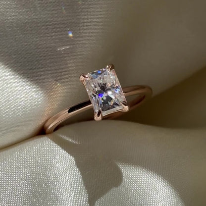 Solitaire- 1.0 CT Radiant Moissanite Engagement Ring