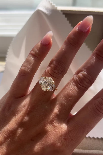 Three Stone-Oval Lab Grown Diamond Engagement Ring