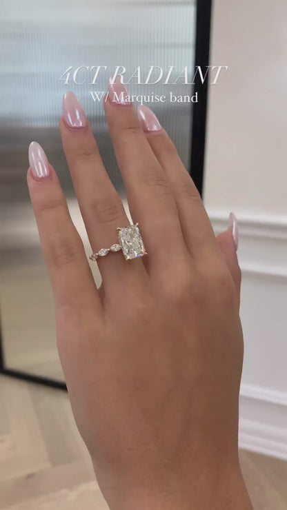 Pave-Radiant Lab Grown Diamond Engagement Ring