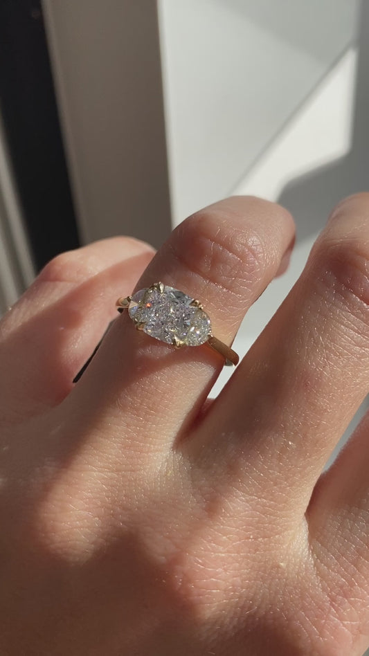 Three Stone-Cushion Lab Grown Diamond Engagement Ring
