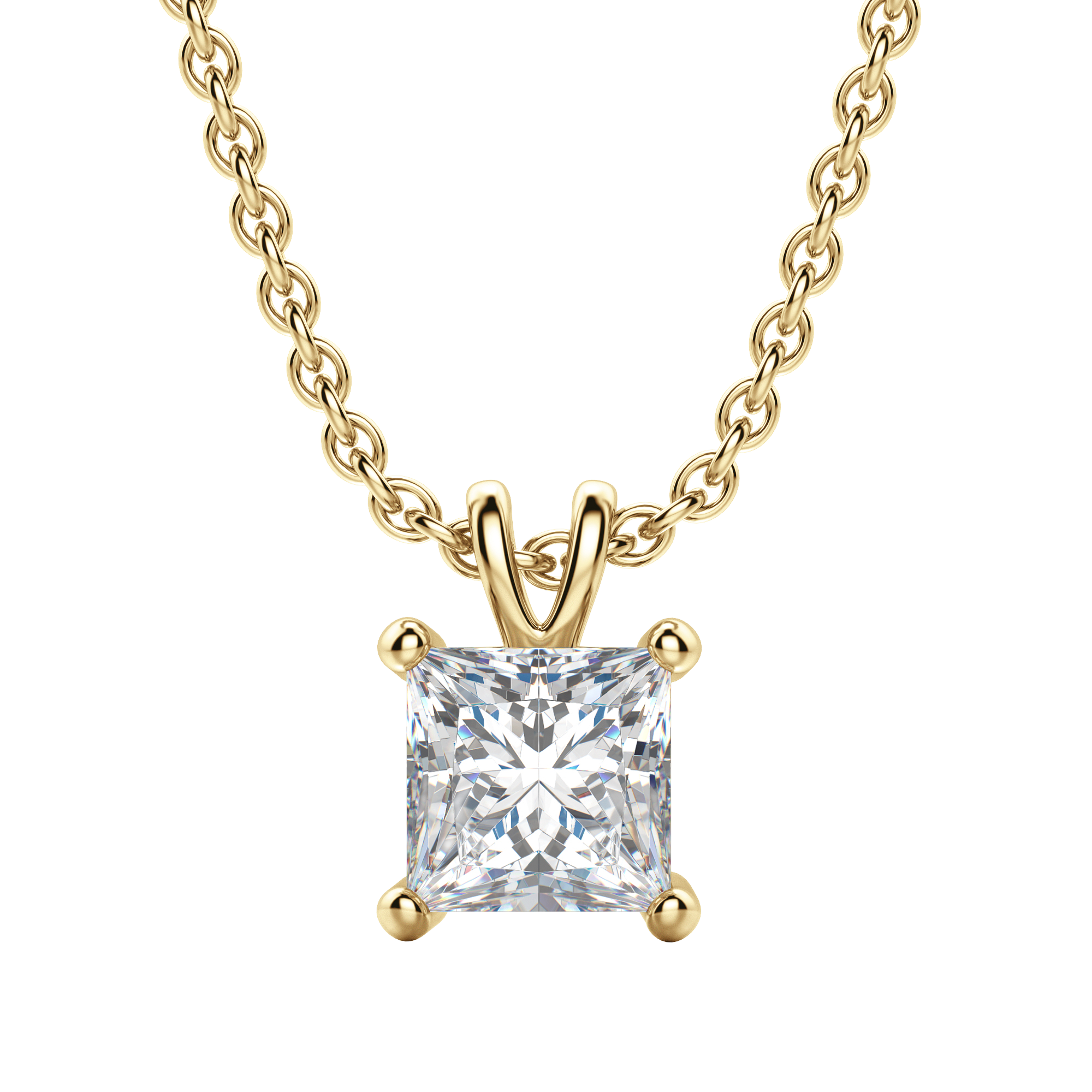 Radiant 1.0 CT Princess Cut Lab-Grown Diamond Solitaire Necklace