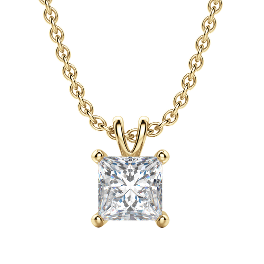 Radiant 1.0 CT Princess Cut Lab-Grown Diamond Solitaire Necklace