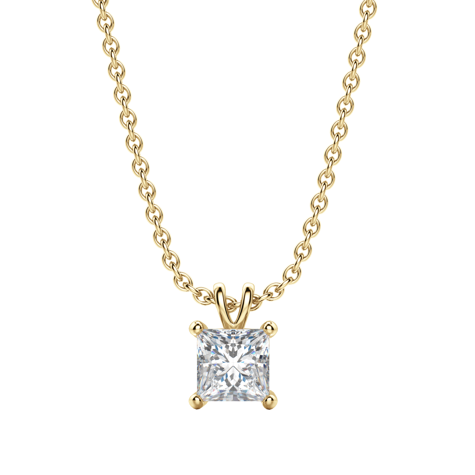 Radiant 1.0 CT Princess Cut Lab-Grown Diamond Solitaire Necklace