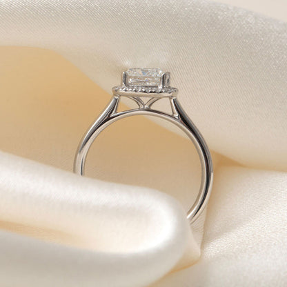Halo-1.0 Cushion Lab Grown Diamond Engagement Ring