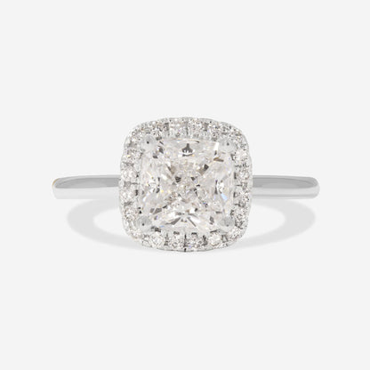 Halo-1.0 Cushion Lab Grown Diamond Engagement Ring