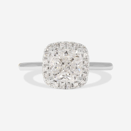 Halo-1.0 Cushion Lab Grown Diamond Engagement Ring