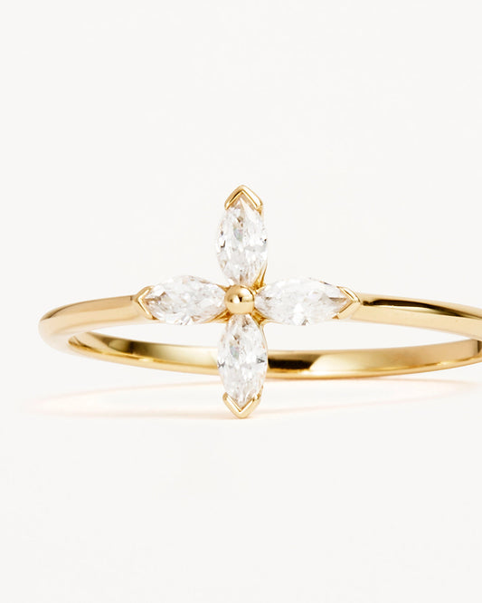 0.26 Carat Marquise Lab-Grown Diamond Floral Wedding Band