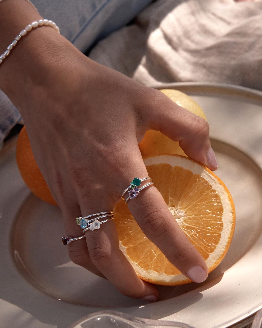 Sterling Silver Kindred Birthstone Ring