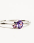 Load image into Gallery viewer, 1.0 CT Oval Violet Amethyst Cluster Lab Grown Diamond Engagement Ring
