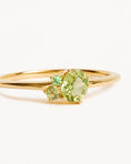 Load image into Gallery viewer, 1.0 CT Oval Green Topaz Lab Grown Diamond Cluster Engagement Ring 3
