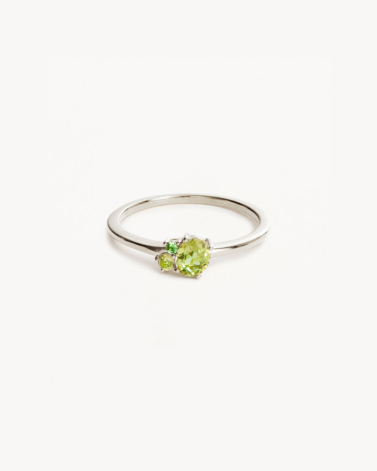 1.0 CT Oval Green Amethyst Lab Grown Diamond Cluster Engagement Ring