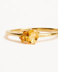 Load image into Gallery viewer, 1.0 CT Oval Yellow Amethyst Lab-made Diamond Solitaire Engagement Ring.
