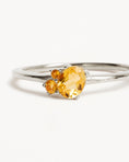 Load image into Gallery viewer, 1.0 CT Oval Yellow Amethyst Lab-Created Diamond Cluster Ring
