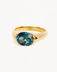 Load image into Gallery viewer, 1.0 CT Oval Blue Topaz Lab Made Diamond Engagement Ring
