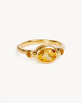 Load image into Gallery viewer, 1.0 CT Oval Yellow Sapphire & Lab Grown Diamond Bezel-Set Engagement Ring
