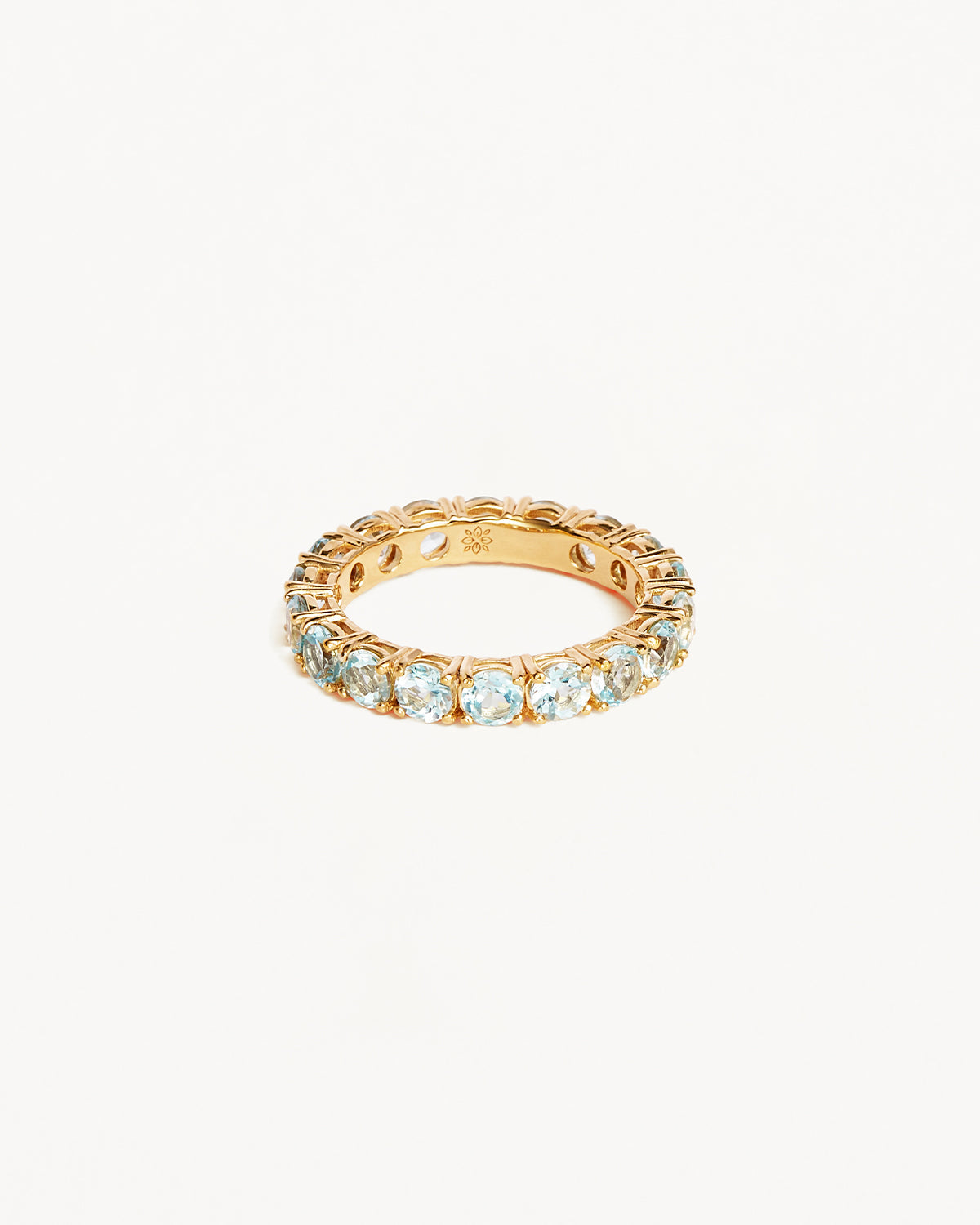 2.0 TCW Round Blue Topaz Lab-Grown Diamond Eternity Wedding Band 2