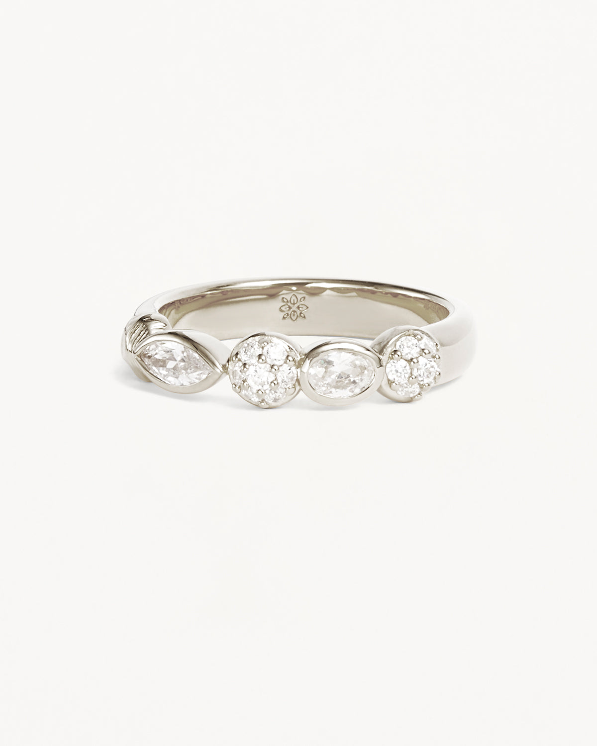 1.50 TCW Marquise Lab-Created Diamond Cluster Wedding Band