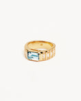 Load image into Gallery viewer, 1.0CT Emerald-Cut Blue Topaz and Lab Grown Diamond Engagement Ring 1
