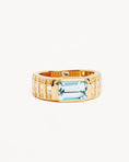 Load image into Gallery viewer, 1.0CT Emerald-Cut Blue Topaz and Lab Grown Diamond Engagement Ring 3
